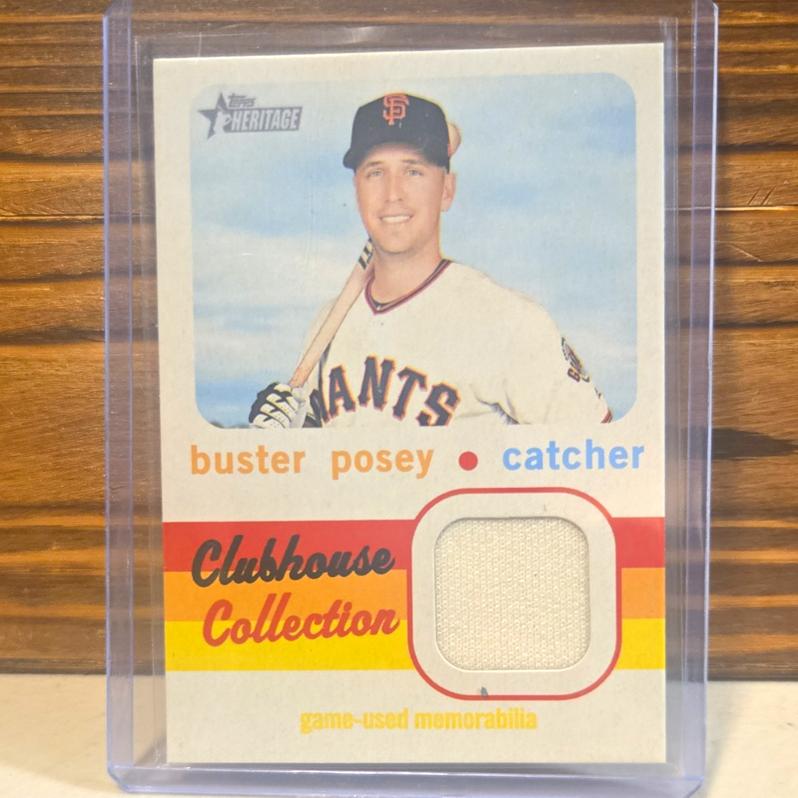 Topps 2020 Heritage High Number Clubhouse Collection Relics Buster Posey #CCR-BP