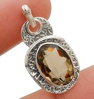 5CT Natural Smoky Topaz 925 Solid Silver Pendant Jewelry 1 1/4" Long @9-1 — photo 1