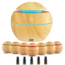Image of Aroma Diffuser 130ml USB Humidifier LED Light 5 Aromatherapy Essential Oils Set
