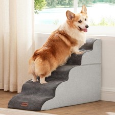 Dog Stairs for High Beds 22.8" H - Pet Stairs Ramp for Couch, 35D Foam Dog St...