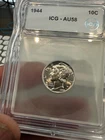 1944 Mercury Silver Dime, ICG AU58 - Take a L00K! Slab graded - SHIPS Fast