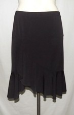 Alfani Asymmetrical Skirt Flounce-Ruffle Above-Knee Black Polyester Stretch M