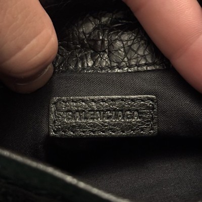 Balenciaga Black Crinkled Leather Graffiti Explorer Strap Pouch