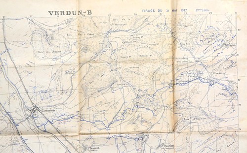 Carte canevas de tir VERDUN . B - MEUSE - 1917 - WW1 - Afbeelding 3 van 3