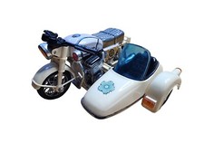 Moto e Sidecar Vintage Honda Polizia Giocattolo di Latta Frizione Giappone Raro