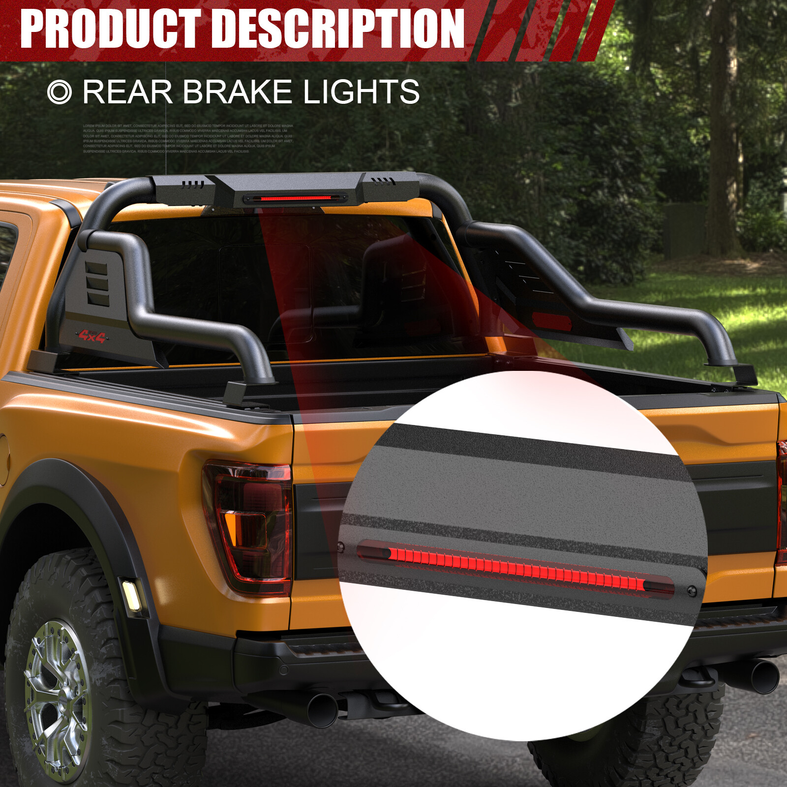 Adjustable Truck Bed Chase Rack Roll Bar w/ Pallet For For 05-24 Toyota Tacoma