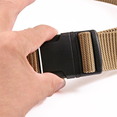 Men Casual Military Tactical Army Adjustable Quick Release Belts Pants Waistband - Picture 3 of 19
