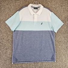 Nautica Shirt Mens XL Short Sleeve Polo ColorBlock