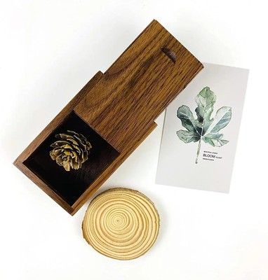 Small Wooden Box with Sliding Lid Walnut Wood Box with Lid Top for Wedding Gifts
