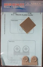 Aires Hobby 1/48th Scale IL-2 Resin Wheels & Paint Mask Item No. 4332