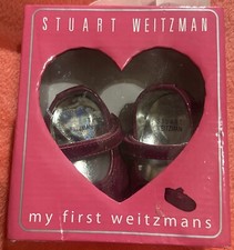 My First Stuart Weitzman Flat Infant Toddler Baby Bling Sz 1 Fuscia Pink Purple