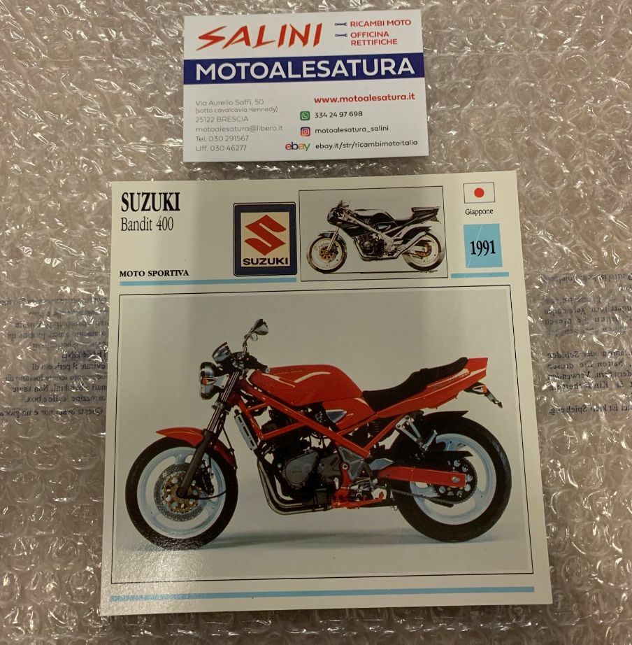 Suzuki Gsx Ricambi Bandit 400 Cartolina Scheda Tecnica Moto Suzuki