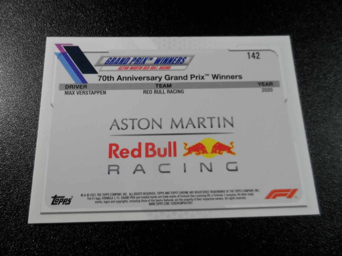 Max Verstappen Red Bull Card #142 2021 Topps Chrome Formula 1 F1