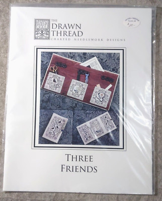 Drawn Thread THREE FRIENDS Stitching Keeper Cross Stitch Chart Birds Asian