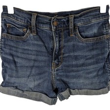 Hollister High Rise Jean Shorts 3" Juniors Size 1 Blue Wash Short Stretch w25
