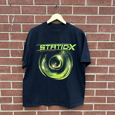 Vtg Static X Band Shadow Zone Heavy Cotton Black S-5XL Unisex Shirt