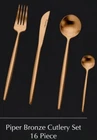 16 Pieces Piper Bronze Cutlery Set  Stanley Rogers Fork Knife Spoon Tea Cafe