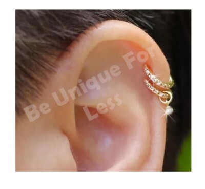 Dainty Tragus Cartilage Helix 2pc Encro Rings Hoop Small Stud