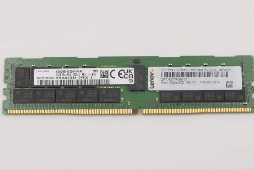 NEW Lenovo/IBM 02JK237 4X77A08633 2Rx4 32GB DDR4 PC4-3200AA RDIMM Server Memory - Image 2 of 4