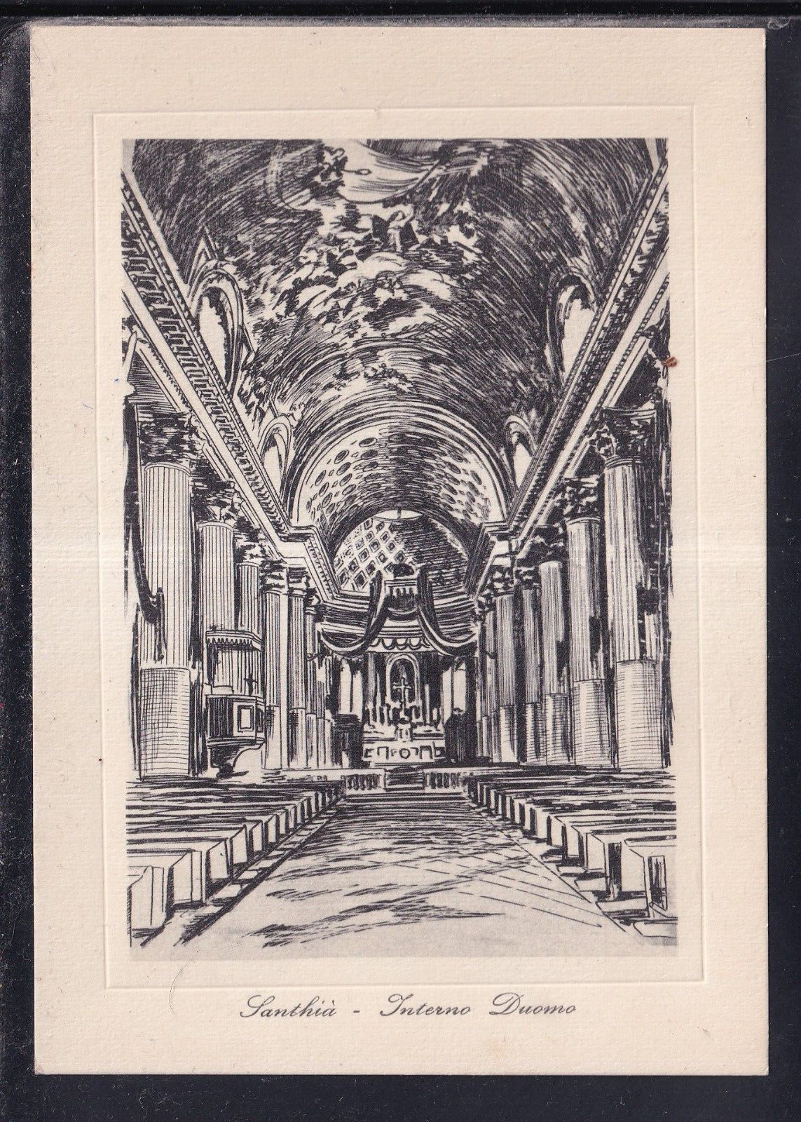 Cartolina Santhià Interno Duomo AB1652