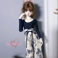 Blusa corta con tiras 1/4MSD Puyoo 1/3SD SID EID BJD negra