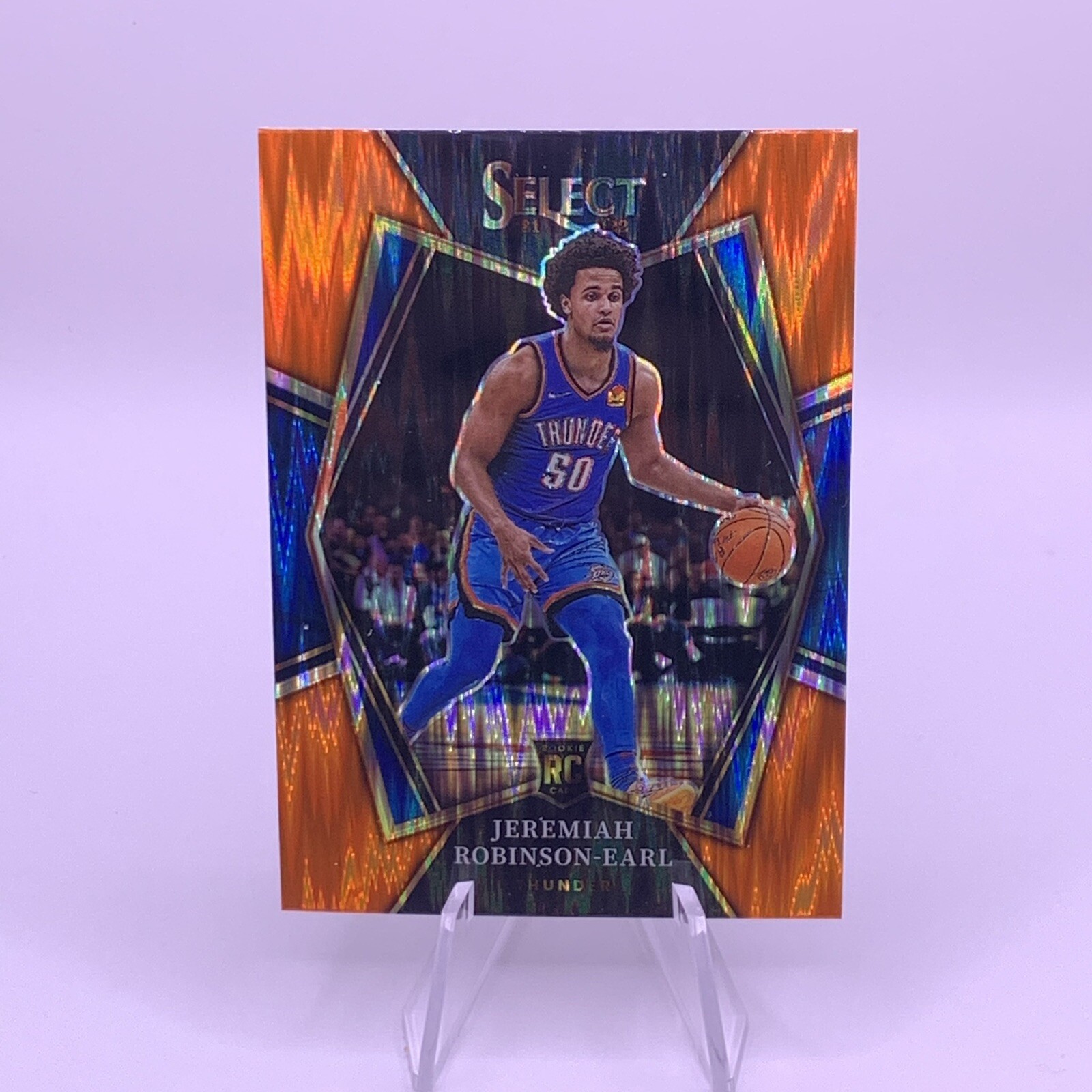 Jeremiah Robinson Earl 21-22 Select Premier Level Orange Flash Prizm Rookie OKC