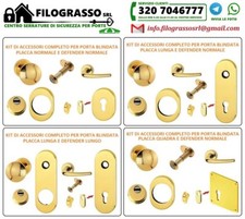 KIT DI ACCESSORI COMPLETO PORTA BLINDATA A CILINDRO EUROPEO