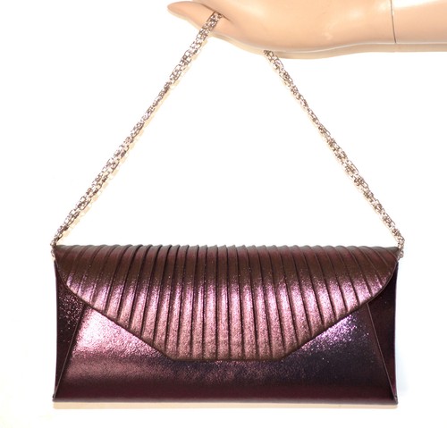 POCHETTE VIOLA donna borsa elegante borsello cerimonia borsetta da sera sac  A36 | eBay