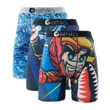 3 Pack- New Stylish Breathable Ethika Mens The Staple Boxer Briefs