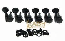Wilkinson Locking Guitar Tuners Tuning Keys Pegs 6 Inline Machine Heads Black