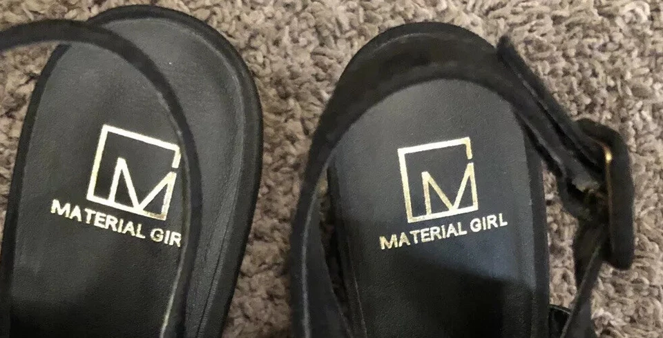 Material Niña Mujer Brittni Peep Toe Informal Correa al Tobillo Terciopelo Sandalia Talla “10” Foto 3 de 4