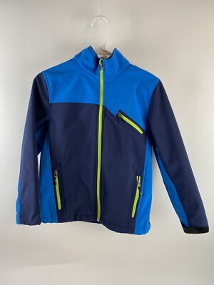 Boys size M Snozu Blue Soft Shell Fleece Lined Full Zip Jacket