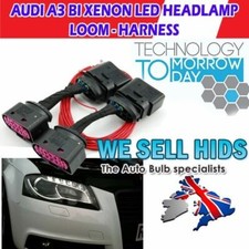 2x Audi A3 Front headlamp loom Harness Adapter Halogen to Bi xenon LED retrofit