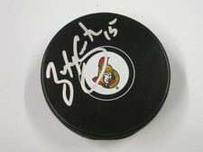 Zach Smith Ottawa Senators Signed NHL Logo Puck LOM COA (PK2004)