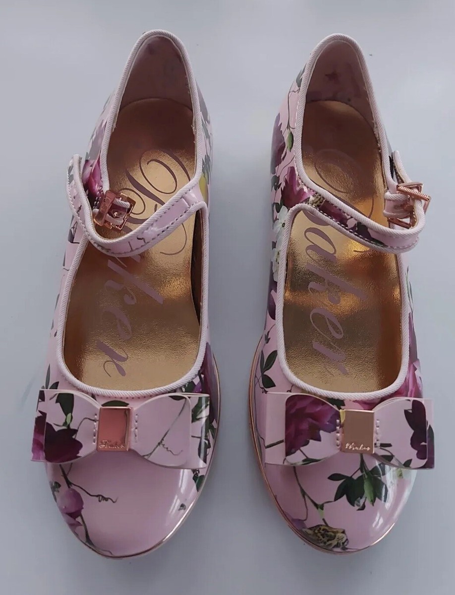 Ted Baker Girls Floral Print Occasion Shoes- Size 2/34 UK