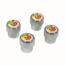 4 Tappi Valvole Pneumatici Logo Per ABARTH FIAT 500 595 124 Spider Punto Bravo