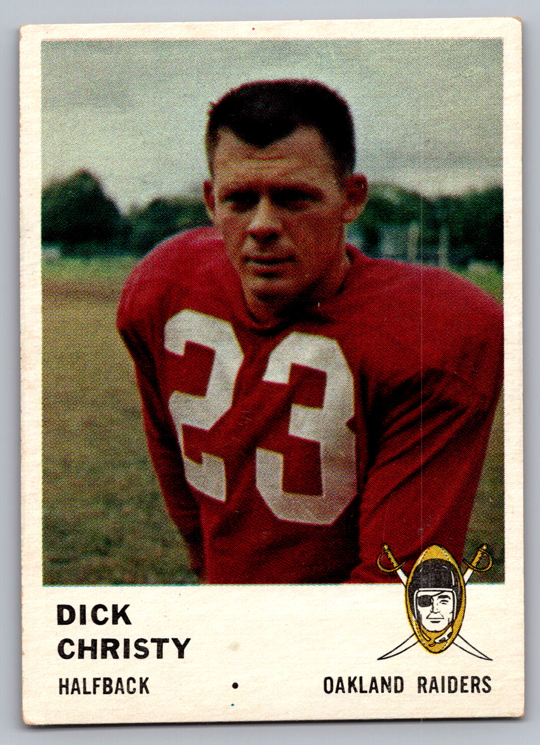 1961 FLEER #190 DICK CHRISTY RAIDERS ROOKIE