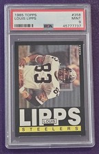 1985 Topps Football #358 Louis Lipps Rookie card PSA 9 Mint Pittsburgh Steelers!. rookie card picture