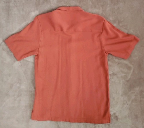 Cubavera Hawaiian Button Shirt Men S Small Ch Chico Short Sleeve Orange Rayon - Picture 3 of 11