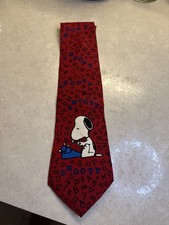 EXC VINTAGE TIE--SNOOPY PEANUTS TYPING WRITING SILK TIE