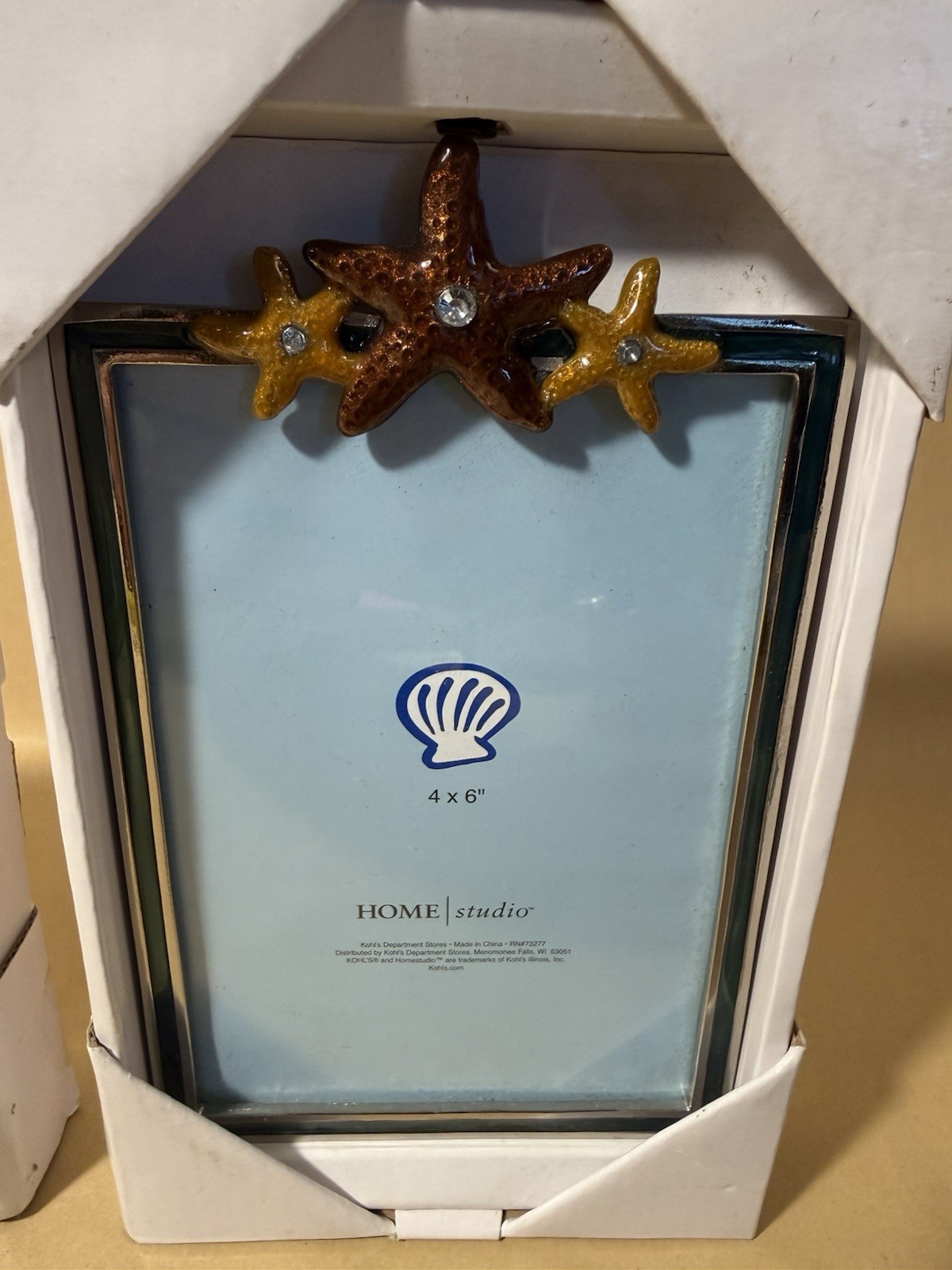 Set of 2 Nautical Picture Frames 4x6 - Seahorse & Starfish Coastal Decor