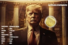 2026 Liberia 250th ANNIVERSARY TRUMP 1/1000 oz. Gold Coin Carded Capsule PRESALE