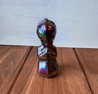 Vtg Fenton Iridescent Amethyst Art Glass Boy  Praying Figurine 3.75”