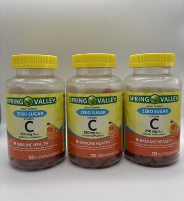 Spring Valley Zero Sugar Vitamin C PK. 3 - 250mg 120gummies EXP: 06/2026 Ref.286