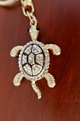 Sea Turtle Rhinestone Bag Charm Keychain Keyring Bling your Backpack Bag