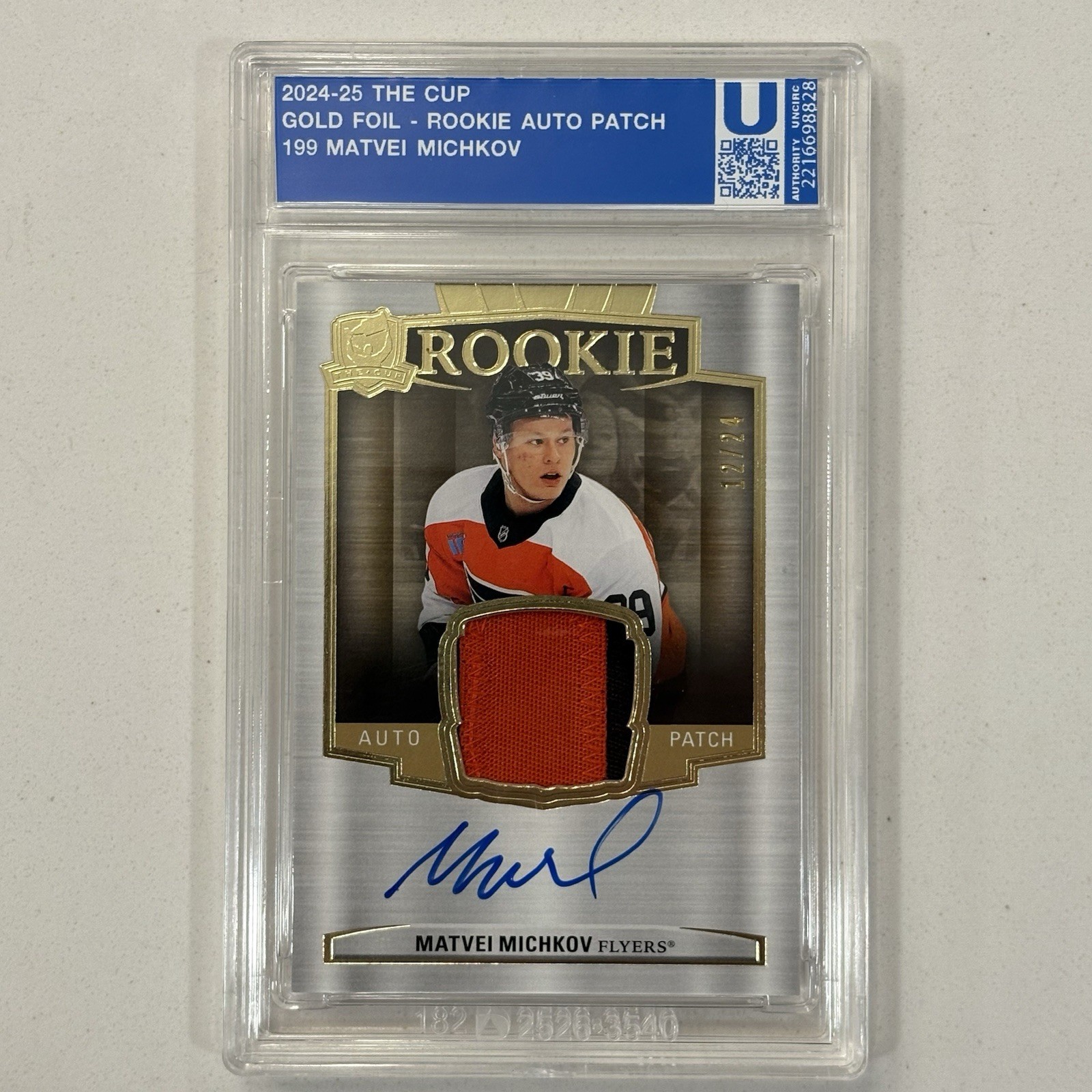 2024-25 Upper Deck The Cup MATVEI MICHKOV Rookie Patch Auto GOLD /24 - #199