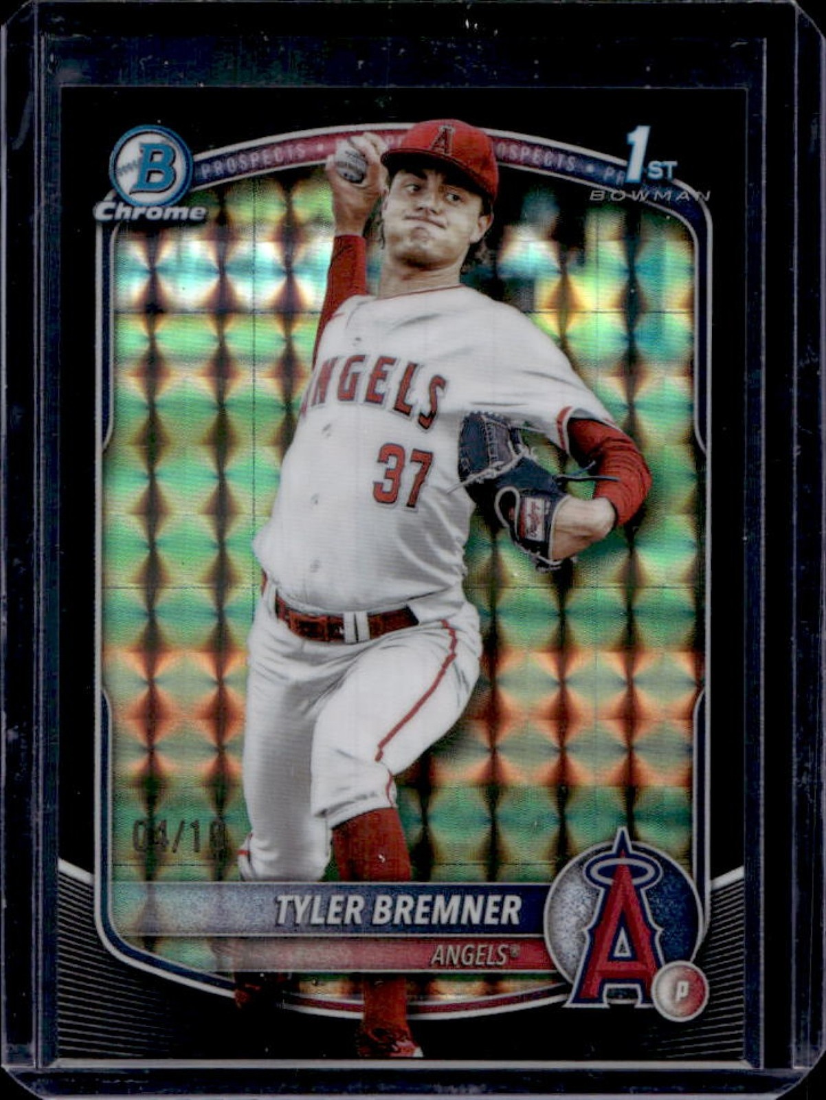 2025 Bowman Draft Tyler Bremner Chrome Black Geometric Refractor 1st #/10 Angels