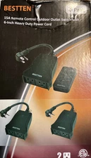 3 Pack BESTTEN Wireless Outdoor Rmte Control Outlet with 6-Inch Heavy Duty Power