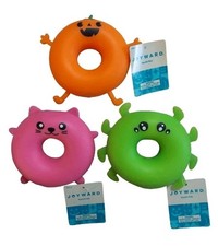 Set Of 3 Joyward Squish Pals Halloween Pumpkin, Cat And Spider Squishy Donuts