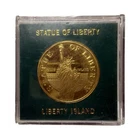 Statue of Liberty: "Liberty Island" 22KT Gold Plated Medallion (Coin) with Case